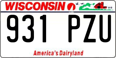 WI license plate 931PZU