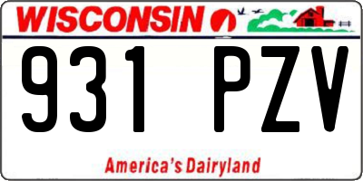 WI license plate 931PZV