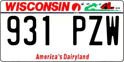 WI license plate 931PZW