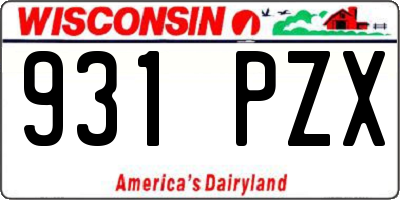 WI license plate 931PZX