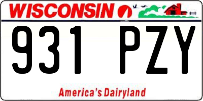 WI license plate 931PZY
