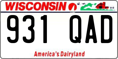 WI license plate 931QAD