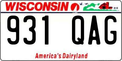 WI license plate 931QAG
