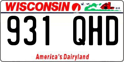 WI license plate 931QHD