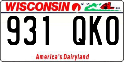 WI license plate 931QKO