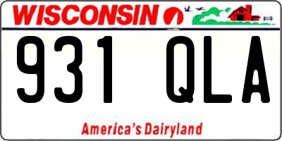 WI license plate 931QLA