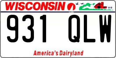 WI license plate 931QLW