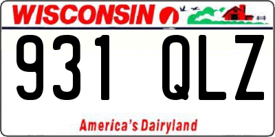 WI license plate 931QLZ