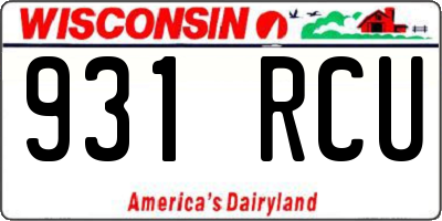 WI license plate 931RCU
