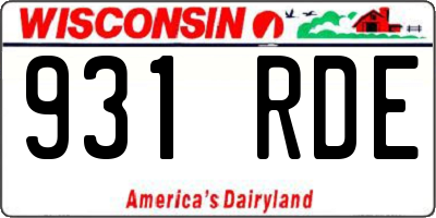 WI license plate 931RDE
