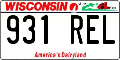 WI license plate 931REL