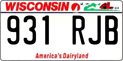 WI license plate 931RJB