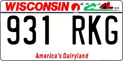 WI license plate 931RKG
