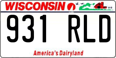 WI license plate 931RLD