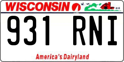 WI license plate 931RNI
