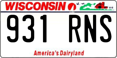 WI license plate 931RNS