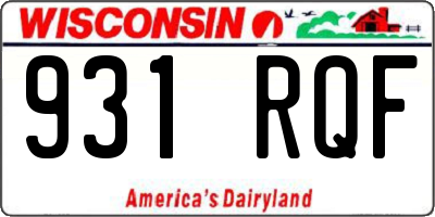 WI license plate 931RQF