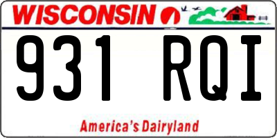 WI license plate 931RQI