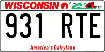 WI license plate 931RTE