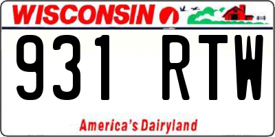 WI license plate 931RTW