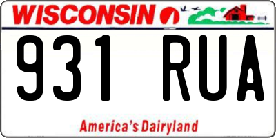 WI license plate 931RUA