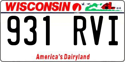 WI license plate 931RVI