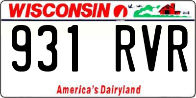 WI license plate 931RVR