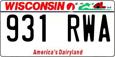 WI license plate 931RWA