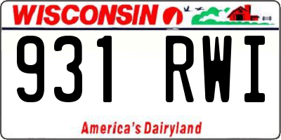 WI license plate 931RWI