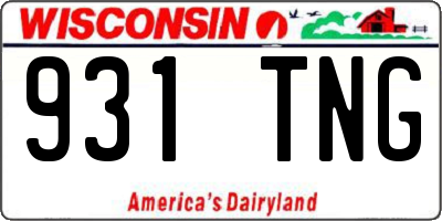 WI license plate 931TNG
