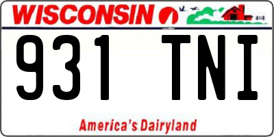 WI license plate 931TNI