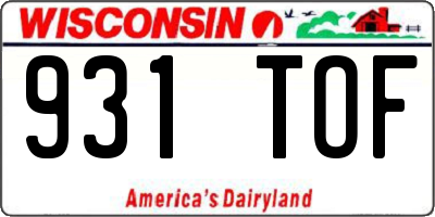 WI license plate 931TOF