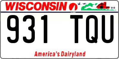 WI license plate 931TQU