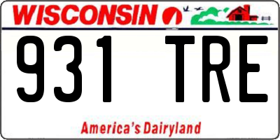WI license plate 931TRE