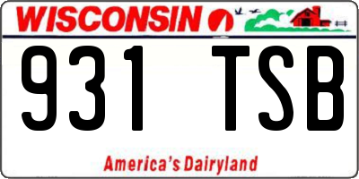 WI license plate 931TSB
