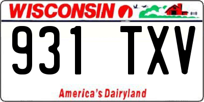 WI license plate 931TXV