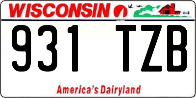 WI license plate 931TZB