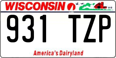 WI license plate 931TZP