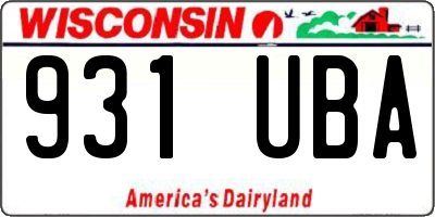 WI license plate 931UBA