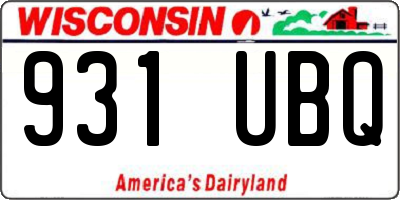 WI license plate 931UBQ