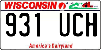 WI license plate 931UCH