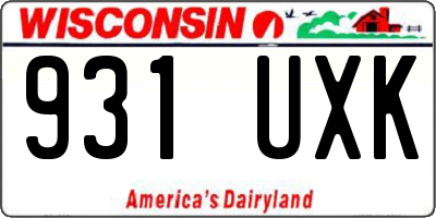WI license plate 931UXK