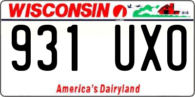 WI license plate 931UXO