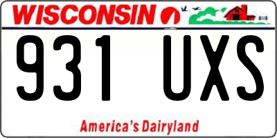 WI license plate 931UXS