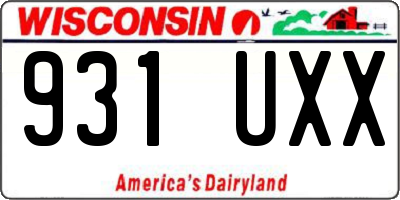 WI license plate 931UXX