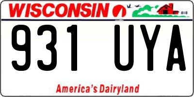WI license plate 931UYA