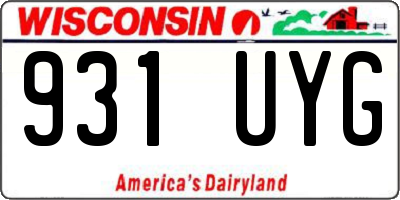 WI license plate 931UYG