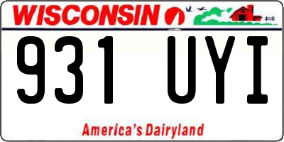 WI license plate 931UYI