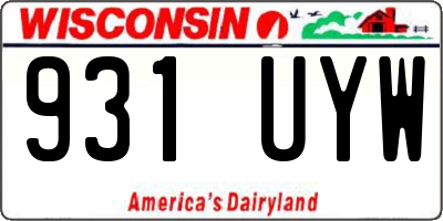 WI license plate 931UYW