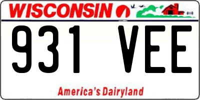 WI license plate 931VEE